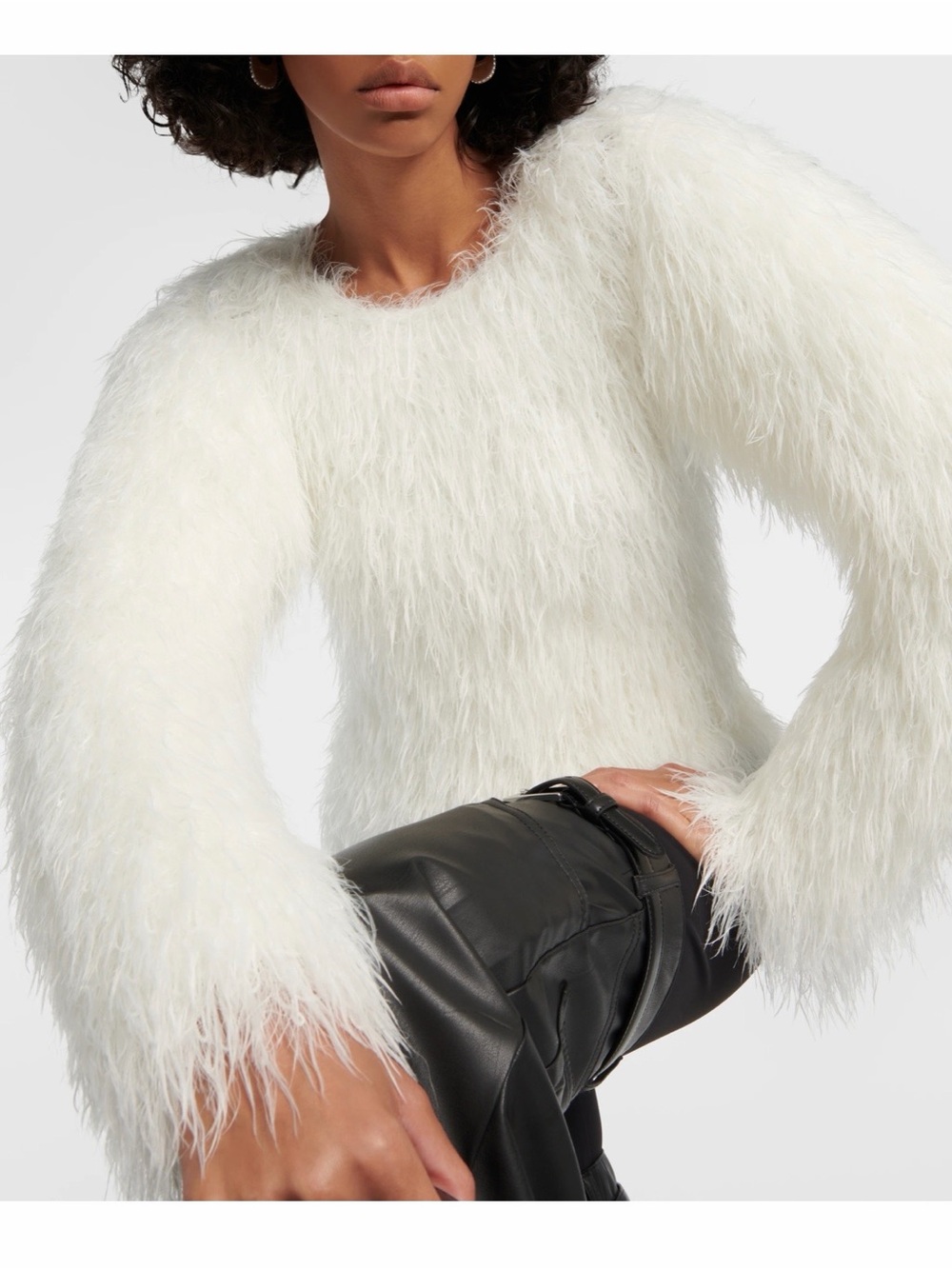 Coperni Fluffy Knit Sweater Ecru White Luxury Designer